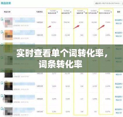 實(shí)時查看單個詞轉(zhuǎn)化率，詞條轉(zhuǎn)化率 