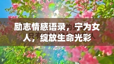 勵(lì)志情感語錄，寧為女人，綻放生命光彩